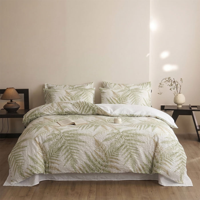 Pattern 100011 Cooling Seersucker Duvet Cover & Pillowcase Set product photo 4